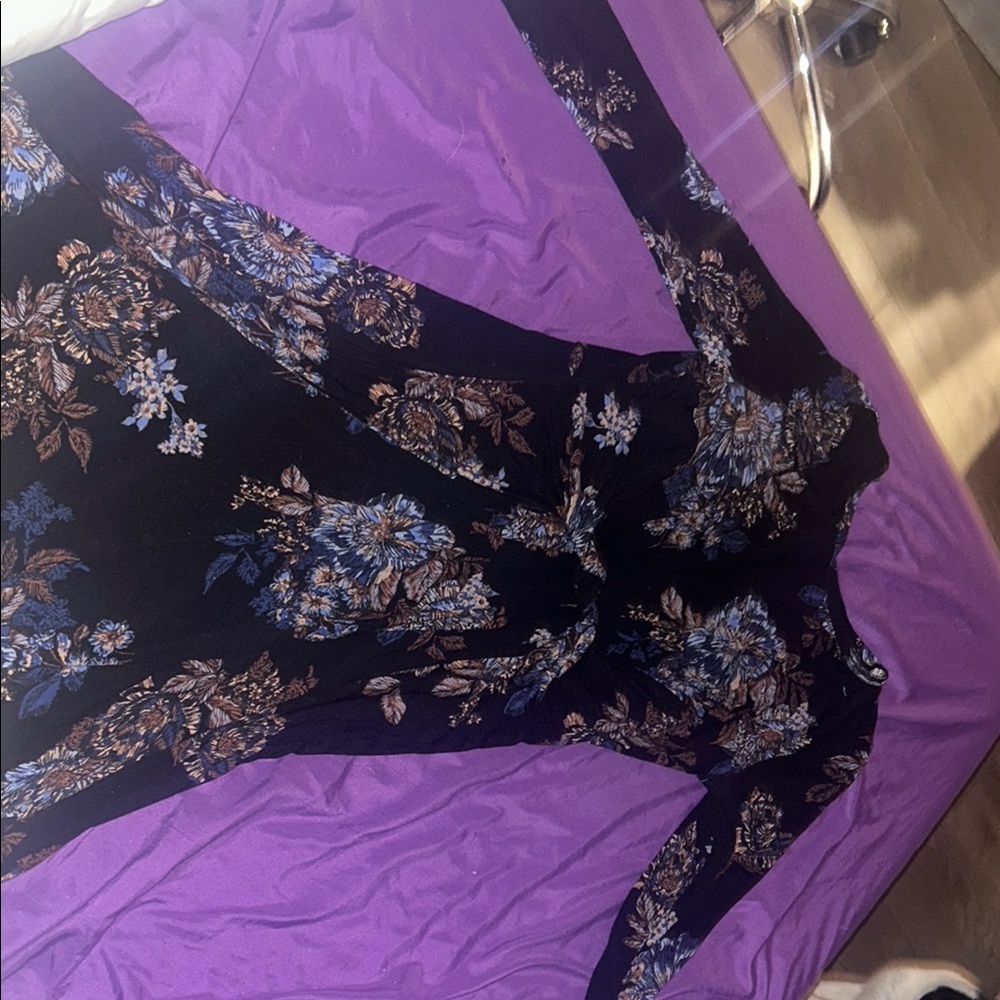 Floral Black Dress